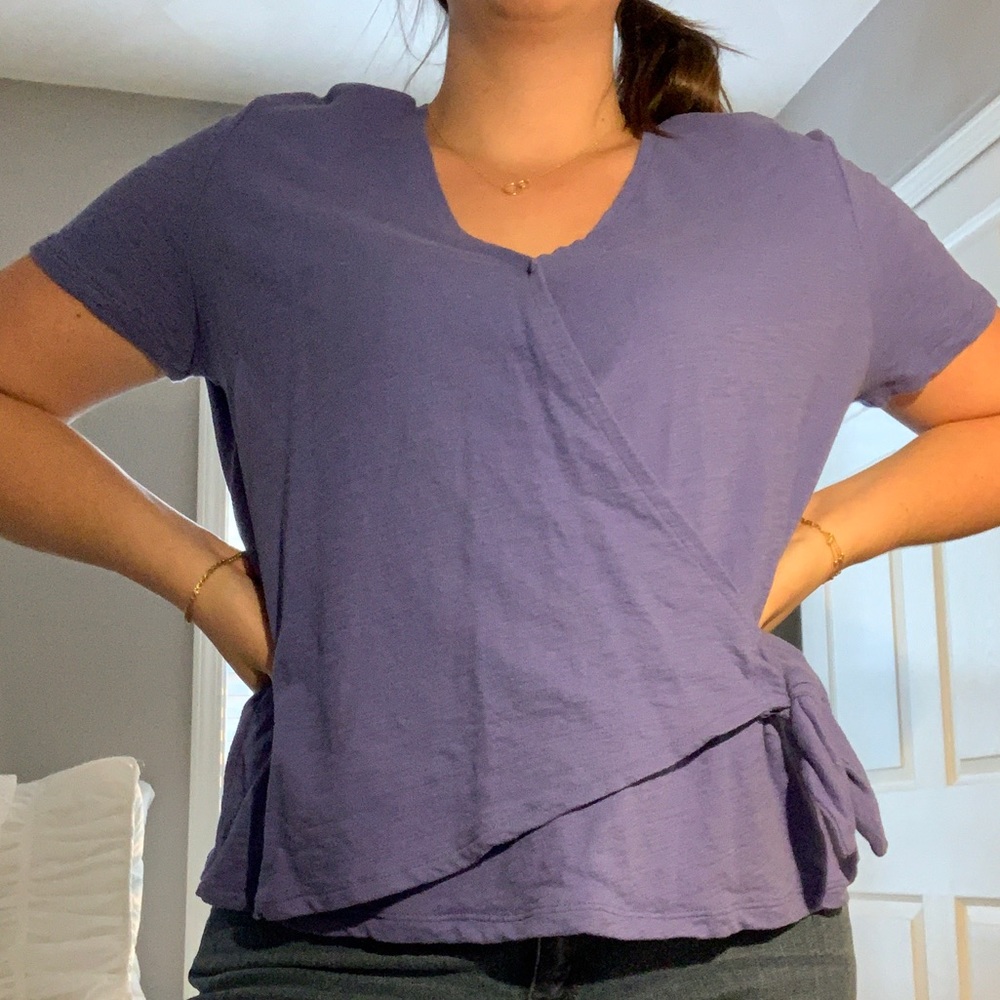 Old Navy Periwinkle Tie Blouse